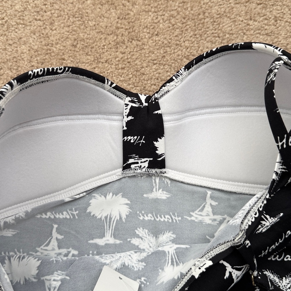 NWT Tommy Bahama Hawaii Palm Tree Print Black White Spa Swim Dress Size Small - Picture 5 of 7